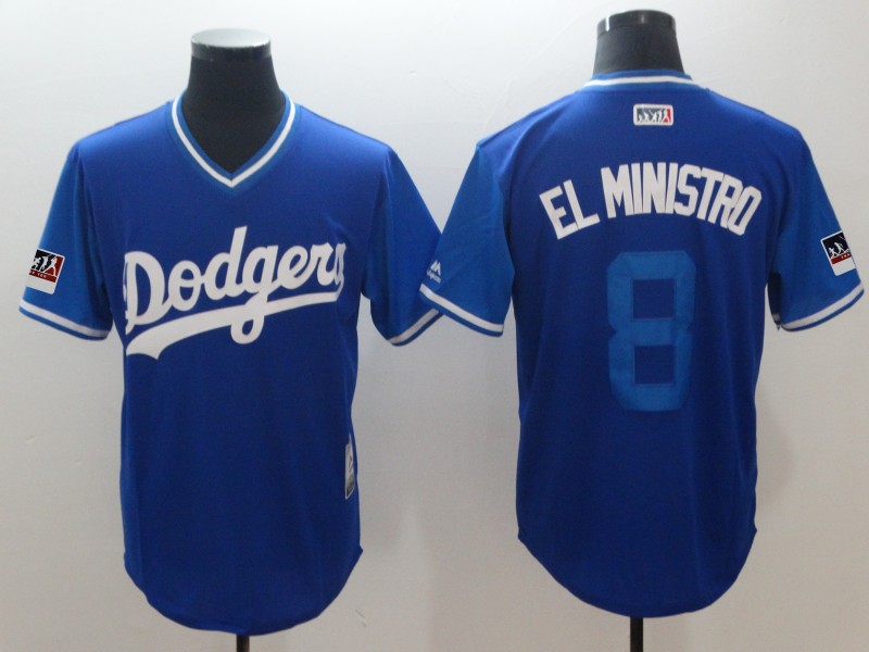 2018 Men Los Angeles Dodgers #8 El Ministro blue New Rush MLB jerseys->los angeles dodgers->MLB Jersey